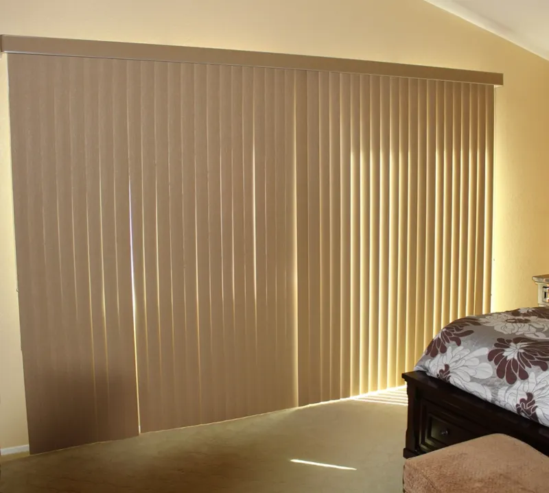 Vertical blinds on sliding glass door