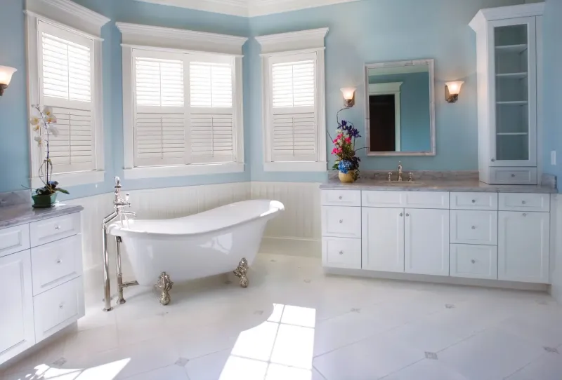 White vinyl plantation shutters