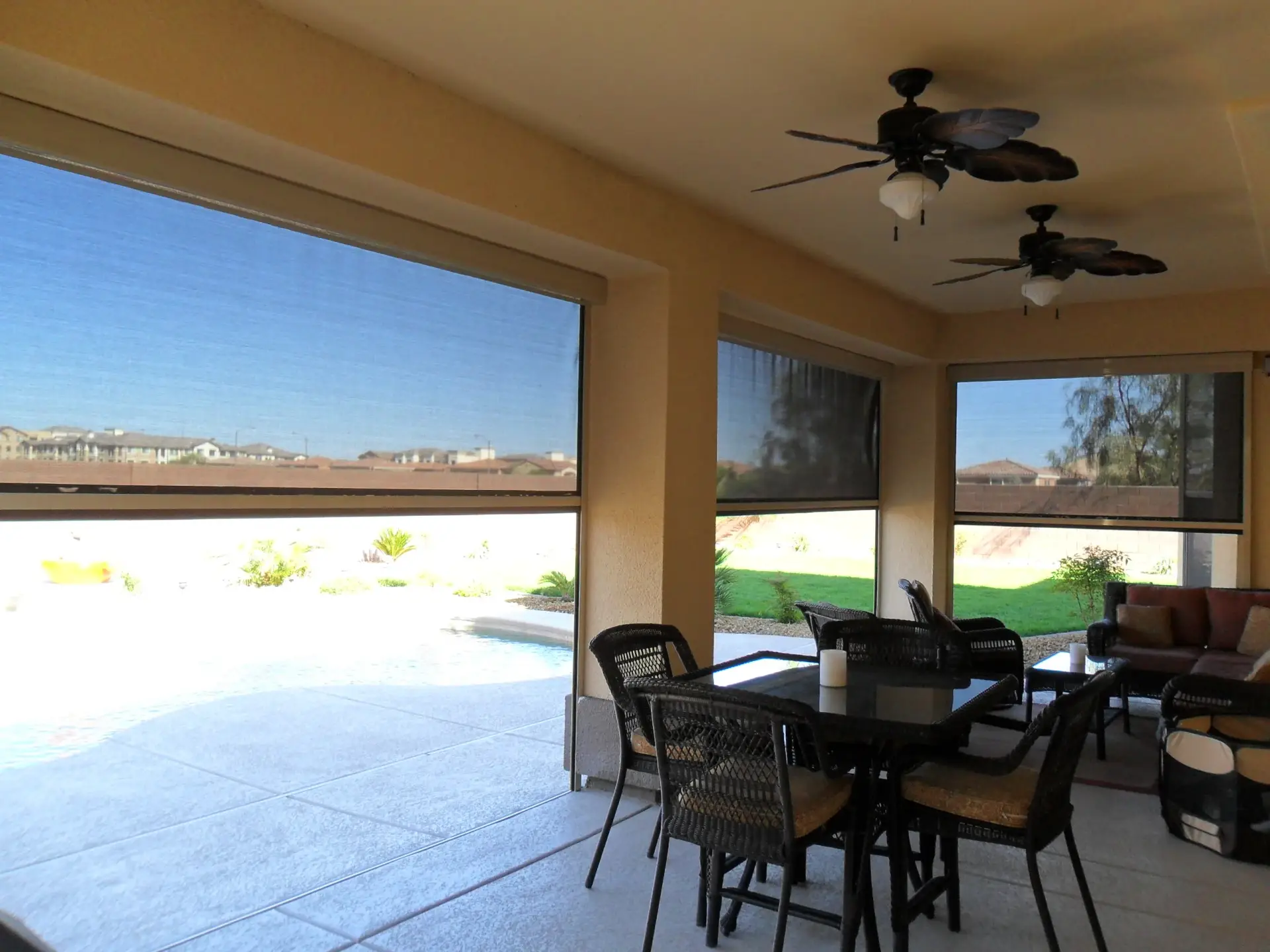 Patio Shade Over a Wide Outdoor Opening